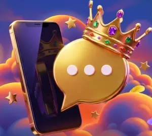 Telefono con corona dorata, arte Birdspin